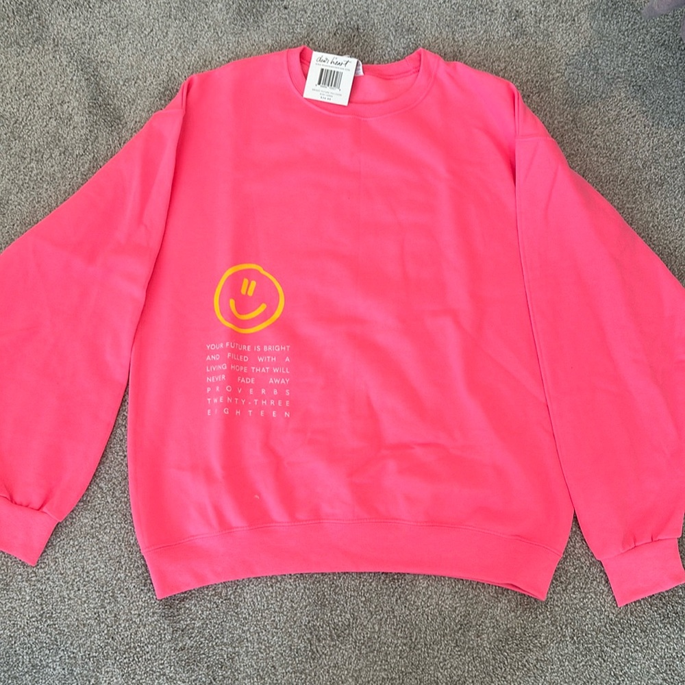 pink oversized sweatshirt